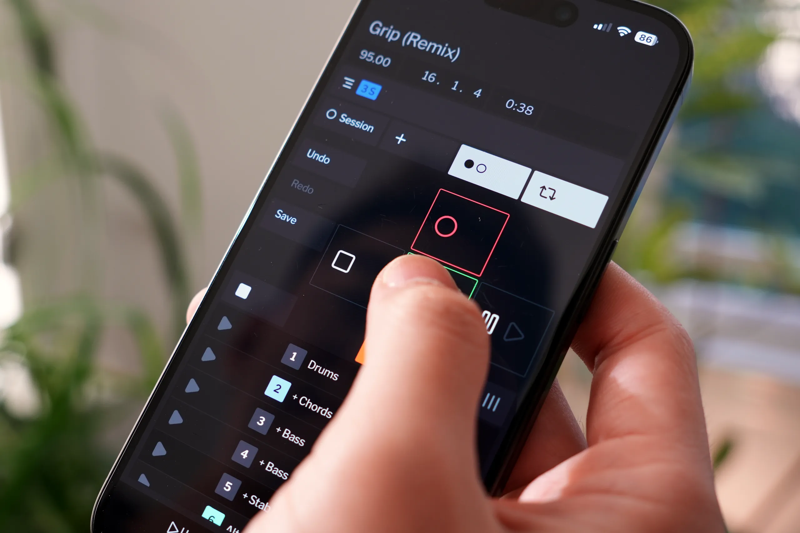 Musician using Grip to control Ableton Live from a synthesizer